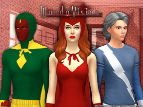 Sims 4 — WandaVision Set by AmiSwift — Marvel Comics costumes based on the superhero television miniseries WandaVision.