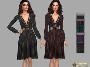 Sims 4 — Deep V-Neck Antique Dress by Harmonia — Mesh by Harmonia 5 color Please do not use my textures. Please do not