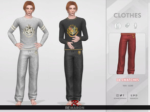 Sims 4 — ReMaron_M_HarryPotterPJPants01 by remaron — -06 Swatches available -Custom CAS thumbnail -Base Game compatible.