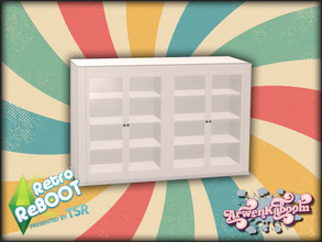 Sims 4 — Retro ReBOOT - Cabinet by ArwenKaboom — Base game cabinet with glass in 2 recolors. You can find all the items