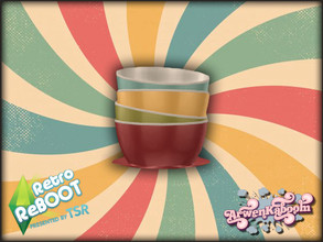 Sims 4 — Retro ReBOOT - Bowls by ArwenKaboom — Base game bowls in 6 recolors. You can find all the items by typing