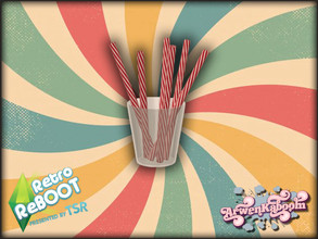 Sims 4 — Retro ReBOOT - Straw Cup by ArwenKaboom — Base game straw cup in 4 recolors. You can find all the items by