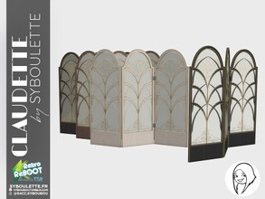 Sims 4 — RetroReBOOT - Claudette set - Privacy screen by Syboubou — Privacy screen with art deco pattern and style.