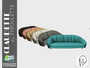Sims 4 — RetroReBOOT - Claudette set - Sofa by Syboubou — Sofa in art deco style with a soft and shiny colored velvet.