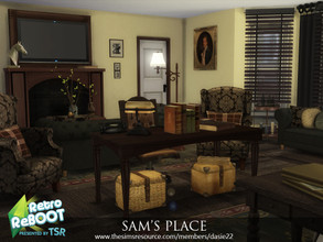 Sims 4 — Retro ReBOOT SAM'S PLACE by dasie22 — SAM'S PLACE is a living corner with a bedroom and an office. It is