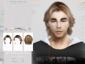 Sims 4 — WINGS-TO0307 by wingssims — Colors:36 All lods Compatible hats Hope you like it!