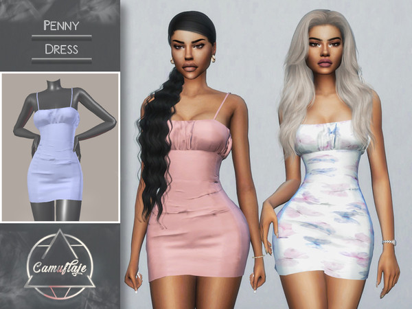 Sims 4 — Camuflaje - Penny (Dress) by Camuflaje — * New mesh * Compatible with the base game * HQ * All LODs (I recommend