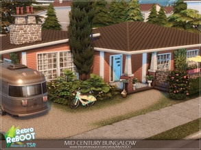 Sims 4 — Retro ReBOOT - Mid Century Bungalow by MychQQQ — Lot: 30x20 Value: $ 109,974 Lot type: Residential House