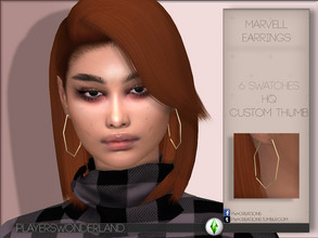 Sims 4 — Marvell Earrings by PlayersWonderland — . 6 Swatches . HQ . Custom thumbnail . Custom specular map
