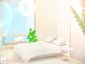 Sims 4 — Dream Modern Bedroom by Summerr_Plays — Modern apartment open concept kitchen, dining, and living area. Very