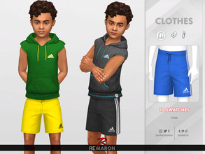 Sims 4 — ReMaron_C_AdidasShorts01 by remaron — -10 Swatches available -Child Category -Custom CAS thumbnail -Base Game