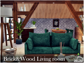 Sims 4 — Brick&Wood Living room by nobody13922 — Living room with lots of wood and brick wall. Additionally, there is