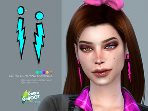 Sims 4 — Retro ReBOOT | Retro Lightning earrings by sugar_owl — - new mesh - base game compatible - all LODs - 15