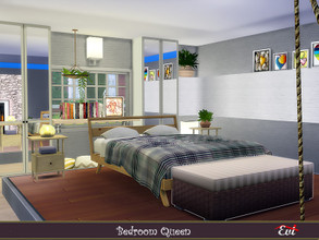 Sims 4 — Bedroom Queen by evi — a bedroom furnished and decorated for relaxation