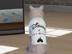 Sims 4 — Disney X Tommy Hilfiger t-shirt for cats by Aldaria — Disney X Tommy Hilfiger t-shirt for cats
