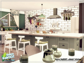 Sims 4 — Retro ReBOOT-Adela kitchen by Danuta720 — $18975 8x9 Short wall by Danuta720 CC's needed for this Room - Read in