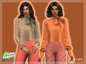 Sims 4 — Retro ReBOOT Blouse - R2 by laupipi2 — Enjoy this new retro blouse! New custom mesh, all LODs Base game