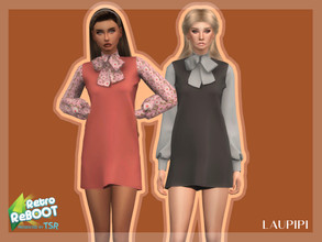 Sims 4 — Retro ReBOOT Dress - R3 by laupipi2 — Enjoy this new retro pants! New custom mesh, all LODs Base game compatible