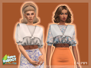 Sims 4 — Retro ReBOOT Blouse - R5 by laupipi2 — Enjoy this new retro blouse New custom mesh, all LODs Base game