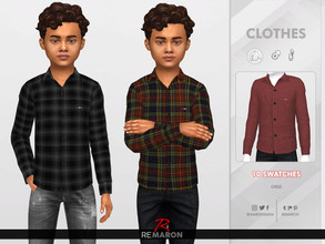 Sims 4 — ReMaron_C_FormalShirt01 by remaron — -10 Swatches available -Child Category -Custom CAS thumbnail -Base Game