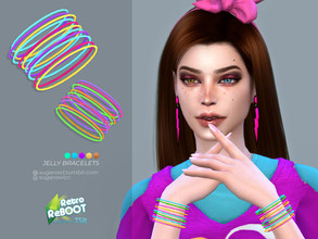 Sims 4 — Retro ReBOOT | Jelly bracelets by sugar_owl — - new mesh - base game compatible - for both hands - all LODs - 15
