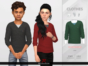 Sims 4 — ReMaron_C_Sweater01 by remaron — -10 Swatches available -Child Category -Custom CAS thumbnail -Base Game