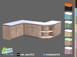 Sims 4 — Retro ReBOOT - Merrit Kitchen Counter by sim_man123 — A classic, retro-styled kitchen counter! Available in 7