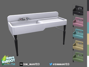 Sims 4 — RetroReBOOT - Merrit Sink by sim_man123 — A double-wide farmhouse style sink, with plenty of room for dishes,