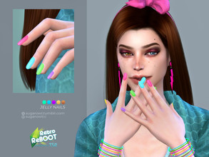Sims 4 — Retro ReBOOT | Jelly nails by sugar_owl — - new mesh - base game compatible - all LODs - 10 swatches - HQ
