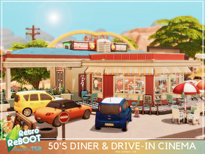 Sims 4 — Retro ReBOOT - 50's Diner and Drive-in Cinema by Mini_Simmer — This creation is part of the Retro Reboot Collab.