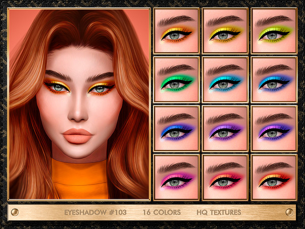 Sims 4 — EYESHADOW #103 by Jul_Haos — - CATEGORY: EYESHADOW - COLORS: 16 - GENDER: FEMALE - HQ TEXTURES - CUSTOM