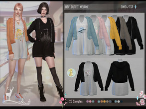 Sims 4 — DSF  OUTFIT  MELONE by DanSimsFantasy — This outfit consists of a jacket with a plus size shirt and shorts. You