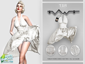 Sims 4 — Retro ReBOOT -Marilyn Monroe Dress BD443 by busra-tr — 22 colors Adult-Elder-Teen-Young Adult For Female Custom