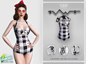 Sims 4 — Retro ReBOOT-Plaid Swimsuit BD444 by busra-tr — 10 colors Adult-Elder-Teen-Young Adult For Female Custom