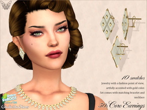Sims 4 — Retro ReBOOT Coro Lucite Earrings 50s by feyona — I had so much fun working on this collaboration and retro