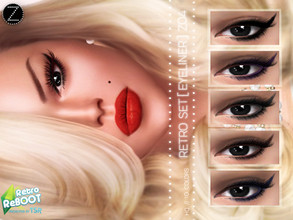Sims 4 —  RETRO SET [EYELINER]  Z04 by ZENX — -Base Game -All Age -For Female -10 colors -Works with all of skins