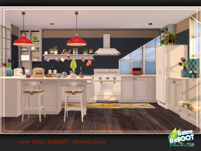 Sims 4 — Retro ReBOOT_kitchen Enya Pt. 2 by ung999 — Part two of Kitchen Enya (retro kitchen set) This set includes large