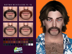Sims 4 — Retro ReBOOT Mustache V1 by -Merci- — New Mustache for Sims4 -Mustache for male and teen-elder. -No allow for