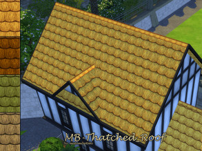 Sims 4 — MB-Thatched_Roof by matomibotaki — MB-Thatched_Roof, thatched roof in different weather conditions, strong and
