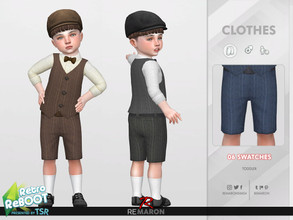 Sims 4 — Retro ReBOOT 50s Shorts for Toddler 01 by remaron — ==== NEW MESH ==== -06 Swatches available -All lods -Custom