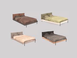 Sims 4 — Bedroom Greta - Bed Double by ung999 — Bedroom Greta - Bed Double Color Options : 4