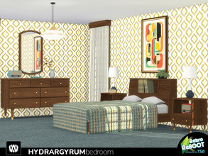 Sims 4 — Retro ReBOOT - Hydrargyrum Bedroom by wondymoon — TSR Retro ReBOOT theme special, 50's style Hydrargyrum