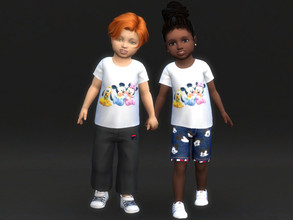 Sims 4 — Mickey and Minnie t-shirt for toddlers by Aldaria — Mickey and Minnie t-shirt for toddlers