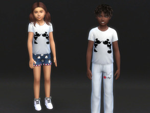 Sims 4 — Mickey and Minnie t-shirt for children by Aldaria — Mickey and Minnie t-shirt for children