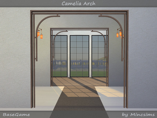 Sims 4 — Camelia Arch by Mincsims — The set consists of 6 packages. *Arch 4Tiles for medium wall, short wall *Arch 3Tiles