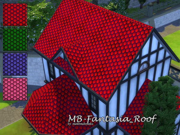 Sims 4 — MB-Fantasia_Roof by matomibotaki — MB-Fantasia_Roof, playful roof texture in bright, intense colors for your