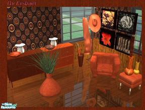 Sims 2 — Reflexionistin Prague Hall Orange by Eisbaerbonzo — This set comes with two dressers. One in orange, one in dark