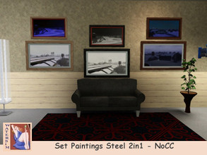 Sims 3 — ws Steel Paintings Set by watersim44 — Steel Impressions for your Sims3. Comes in color and black variations.