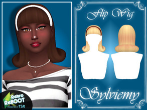 Sims 4 — Retro ReBOOT Flip Wig by Sylviemy — New Mesh Maxis Match All Lods Base Game Compatible Hat Compatible Teen-Elder