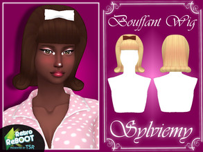 Sims 4 — Retro ReBOOT Bouffant Wig Set by Sylviemy — The Set inluded RetroReBOOT Bouffant Wig Hair and Accessory